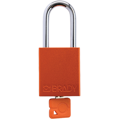 Velocity Plus Safety Lockout Padlock, Orange, Keyed Alike, Aluminum, 1-1/2" Width Equipex