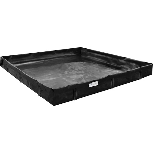 Berme de confinement des d&eacute;versements, Capacit&eacute; 269 gal. US, 8' la x 6' lo x 1" h, Support en L Equipex