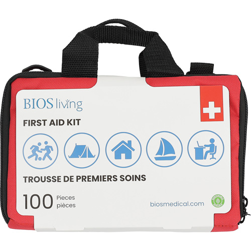 Trousse de premiers soins pour la maison et le voyage de 100 morceaux, Sac en nylon Equipex