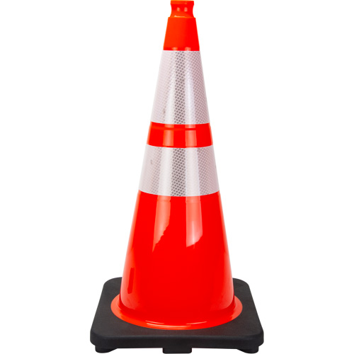 Premium Traffic Cone, 28", Orange, 4" & 6" Reflective Collar(s) Equipex