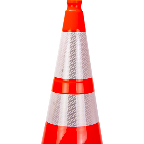 Premium Traffic Cone, 28", Orange, 4" & 6" Reflective Collar(s) Equipex