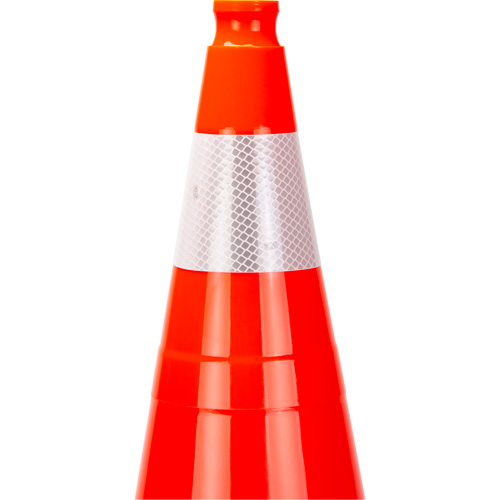 C&ocirc;ne de signalisation de premi&egrave;re qualit&eacute;, 28", Orange, Bande(s) r&eacute;fl&eacute;chissante(s) 4" Equipex