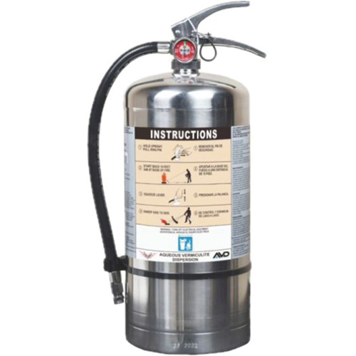Extincteur pour la protection contre l'incendie de pile Lithium-ion, AVD, Capacit&eacute; 6 L Equipex