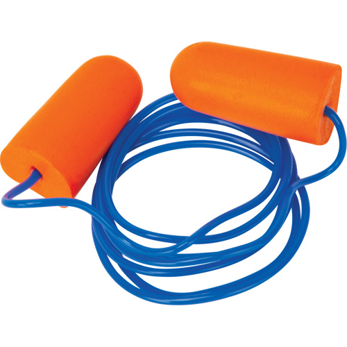 Foam Earplugs, Pair - Polybag, Corded Equipex