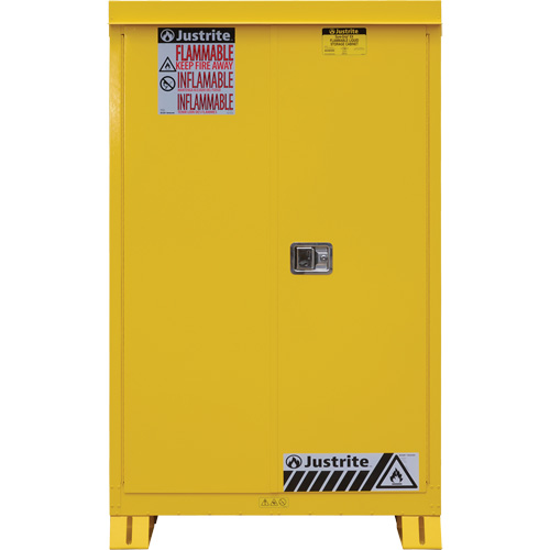 Outdoor Flammable Storage Cabinet, 45 gal., 2 Door, 43" W x 65" H x 18" D Equipex