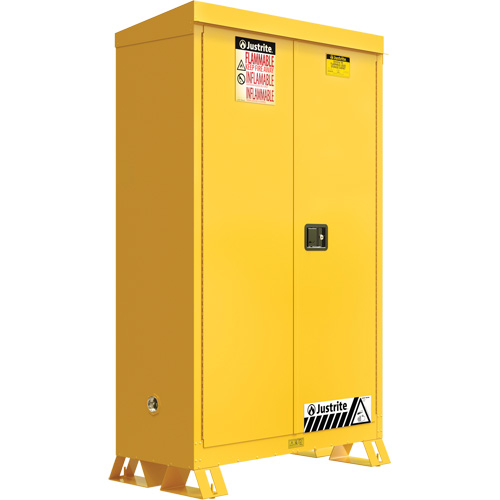 Outdoor Flammable Storage Cabinet, 45 gal., 2 Door, 43" W x 65" H x 18" D Equipex