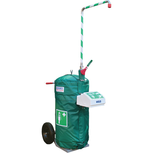 Douche d'urgence isol&eacute;e, mobile et autonome avec douche oculaire et faciale, Capacit&eacute; 30 gal., Conformit&eacute; Aucune Equipex