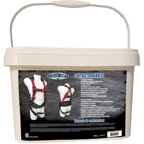 Harnais de s&eacute;curit&eacute; pour entrepreneurs dans un seau, Certifi&eacute;e CSA, Classe AP, Petit, Cap. 352 lb Equipex