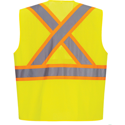 Veste de s&eacute;curit&eacute; &agrave; bandes contrastantes, Jaune lime haute visibilit&eacute;, Petit, Polyester Equipex