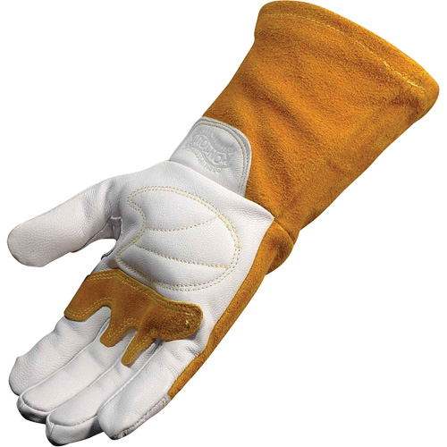 Caiman&reg; Premium TIG/MIG Welder's Gloves with FR Insulated Split Cowhide Back, Grain Goatskin, Size X-Large Equipex