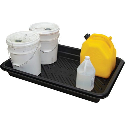 Plateau pour les d&eacute;versements, 24" lo x 36" la x 4,5" h, Cap. de d&eacute;versement 18 gal. US Equipex