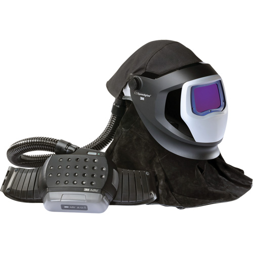 Ensemble de mise &agrave; niveau du syst&egrave;me de respirateur &agrave; &eacute;puration d'air propuls&eacute; Adflo avec casque Versaflo de la s&eacute;rie M et &eacute;cran de soudage Speedglas, Masque de soudage, Pile Lithium-ion Equipex