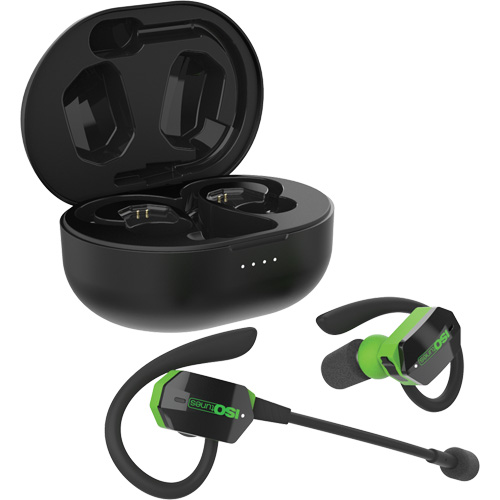 Black & Green UltraComm Aware Bluetooth Earbuds Equipex