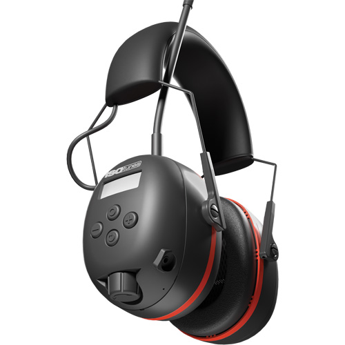 &eacute;couteurs AM/ FM Air Defender noir & Rouge, Style Bandeau, 24 dB Equipex