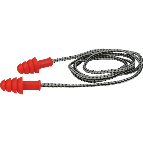 Bouchons d'oreilles r&eacute;utilisables en TPR de PIP, Avec cordon, Paire - Boîte pour vente au d&eacute;tail, 27 dB NRR, Taille unique Equipex