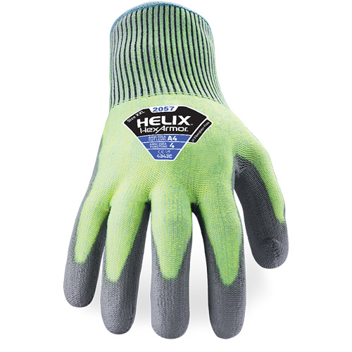 Helix&reg; 2057 Abrasion- & Cut-Resistant Gloves, Size 6/X-Small, 13 Gauge, Polyurethane Coated, HPPE Shell, ASTM ANSI Level A4/EN 388 Level C Equipex