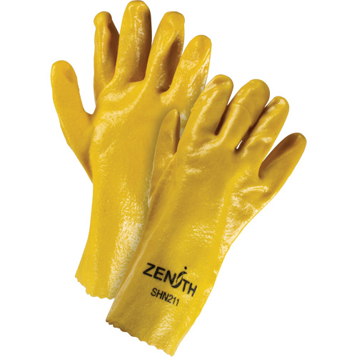 Gants &agrave; fini rugueux et r&eacute;sistants aux produits chimiques, Taille 9, 12" lo, PVC, Doublure en Interlock, 47-mil Equipex