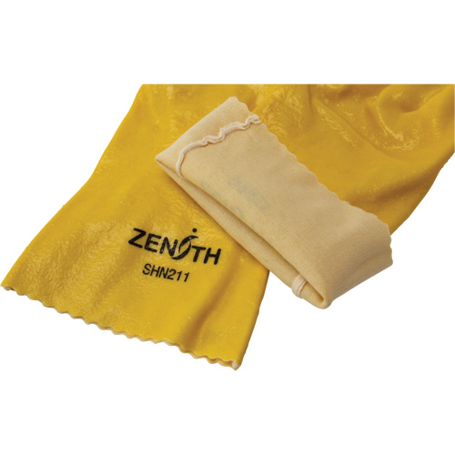 Gants &agrave; fini rugueux et r&eacute;sistants aux produits chimiques, Taille 9, 12" lo, PVC, Doublure en Interlock, 47-mil Equipex
