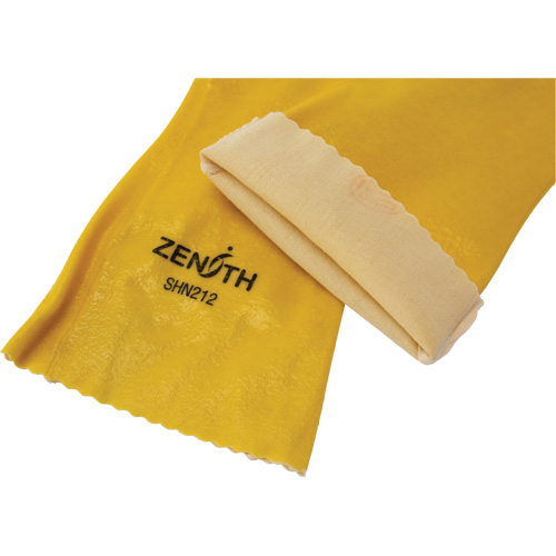 Rough-Finish Chemical-Resistant Gloves, Size 9, 14" L, PVC, Interlock Inner Lining, 47-mil Equipex