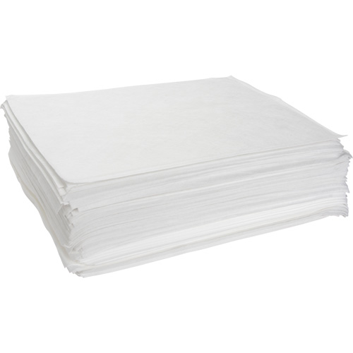 Feuilles absorbantes souffl&eacute;es, Huile seulement, 15" x 19", 10 gal. d'absorption Equipex