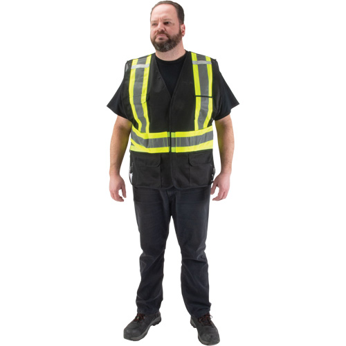 Veste d'arpenteur conforme aux normes de la CSA, Noir, Moyen, Polyester Equipex