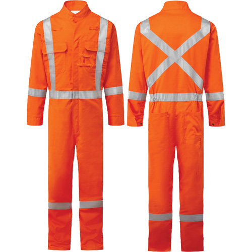 Bizflame&reg; 88/12 Iona 7 oz. FR510 FR Coverall, Size 36, Orange Equipex