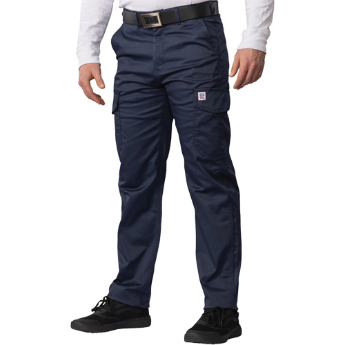 Big Flex Cargo Pants, Poly-Cotton/Spandex, Navy Blue, Size 60, 30 Inseam Equipex