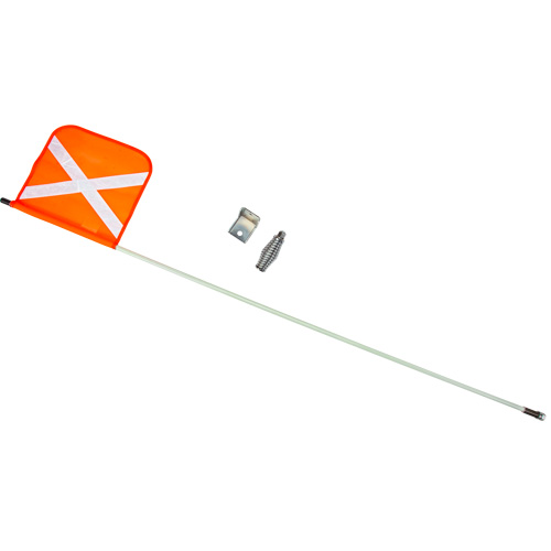 Tige de s&eacute;curit&eacute; robuste, Fixation Filet&eacute;, Hauteur 5', Orange avec X r&eacute;fl&eacute;chissant Equipex