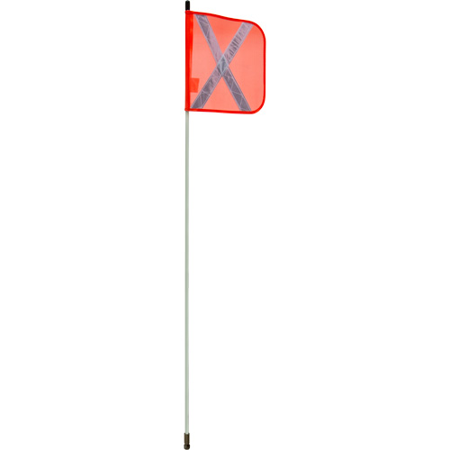 Tige de s&eacute;curit&eacute; robuste, Fixation Filet&eacute;, Hauteur 5', Orange avec X r&eacute;fl&eacute;chissant Equipex