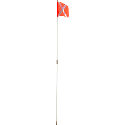 Heavy-Duty Safety Whip, Threaded Mount, 8' High, Orange with Reflective X Equipex