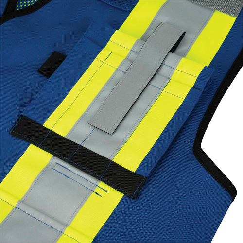 6681 Veste d'arpenteur antimicrobienne haute visibilit&eacute; avec dos en maille, Bleu royal, Petit, Polyester Equipex