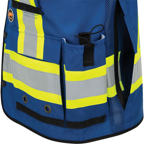 6681 Veste d'arpenteur antimicrobienne haute visibilit&eacute; avec dos en maille, Bleu royal, Petit, Polyester Equipex