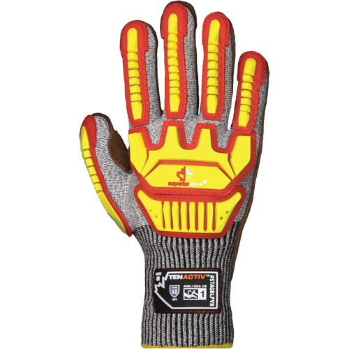 TenActiv STAGBLPVB Impact Gloves, 2X-Large, Cowhide Palm, Knit Wrist Cuff Equipex
