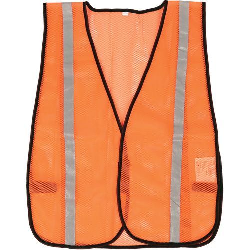Veste de s&eacute;curit&eacute; &agrave; mailles compacte, Orange haute visibilit&eacute;, Polyester Equipex