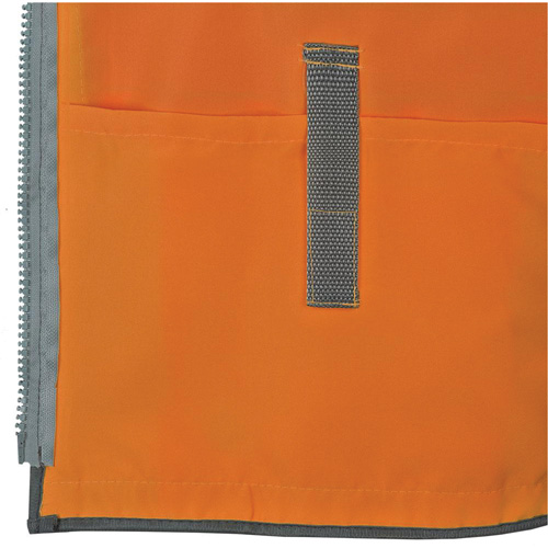Veste de s&eacute;curit&eacute; pour arpenteur Pioneer avec fermeture &agrave; glissi&egrave;re et dos en maille, Orange haute visibilit&eacute;, Petit, Polyester Equipex