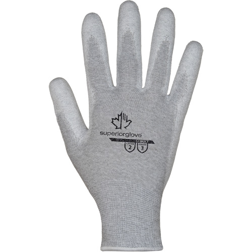 KnitActiv Electrostatic Dissipative Low-Linting White Gloves, 5, Polyurethane Coating, 13 Gauge, Nylon/Cotton Shell Equipex