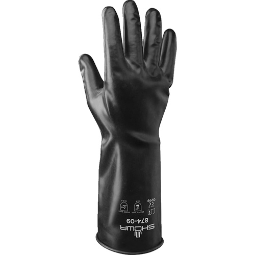 874 Chemical-Resistant Gloves, Size Small/7, 14" L, Butyl Rubber, 13.78-mil Equipex