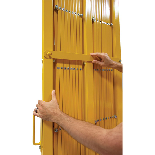 Barri&egrave;re extensible, 84" h x 20' lo, Jaune Equipex