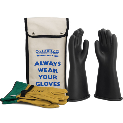 Class 1 Rubber Electrical Glove Kit, 8, 14" L, 37 cal/cm², NFPA 70E Equipex