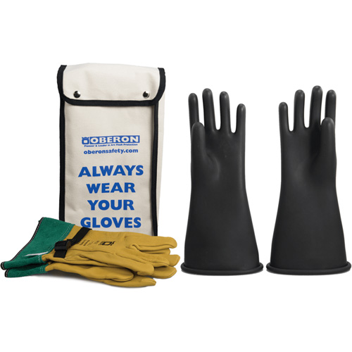 Ensemble de gants en caoutchouc pour l'&eacute;lectricit&eacute; de classe 2, 9, 14" lo, 37 cal/cm², NFPA 70E Equipex
