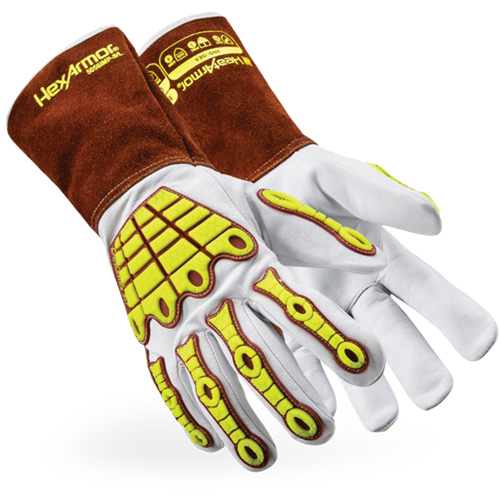 HeatArmor&reg; 5056IMP Welding Gloves, Grain Goatskin, Size X-Large Equipex