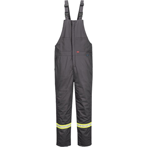 Bizflame&reg; 88/12 Insulated Bib Pants, Cotton/Nylon, Small, Grey Equipex