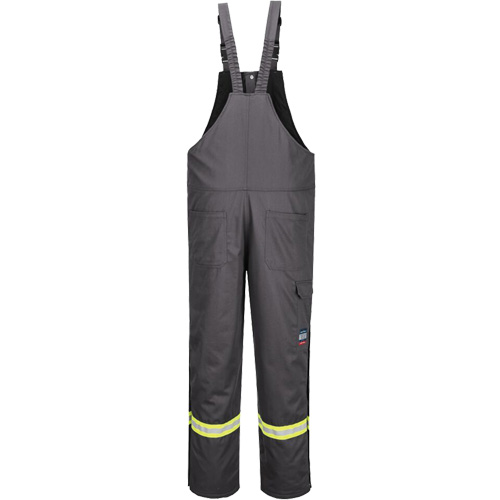 Bizflame&reg; 88/12 Insulated Bib Pants, Cotton/Nylon, Small, Grey Equipex