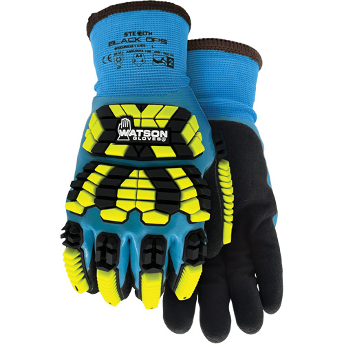 9393TPR Stealth Black Ops Winter Impact Gloves, Small, Foam Latex Palm, Knit Wrist Cuff Equipex