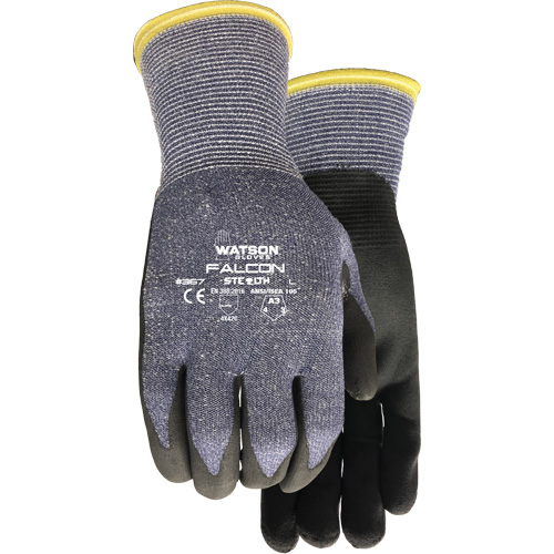 Gants r&eacute;sistant &agrave; la coupe Stealth Falcon 367, Taille Petit, Calibre 15, Rev&ecirc;tement Mousse de nitrile, Enveloppe en Fibre de verre/PEHP/Nylon/Spandex, ASTM ANSI niveau A3/EN 388 niveau C Equipex