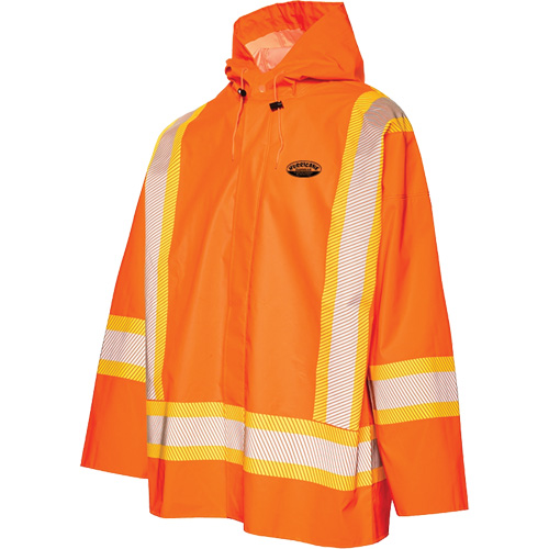 R804 Hurricane Rain Jacket, Small, High Visibility Orange Equipex