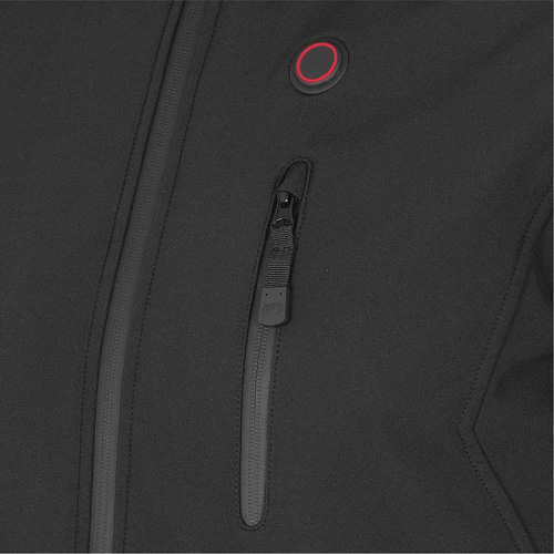 Veste chauffante Softshell, Hommes, Petit, Noir Equipex