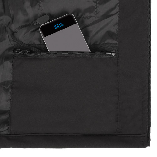 Veste chauffante Softshell, Hommes, Petit, Noir Equipex