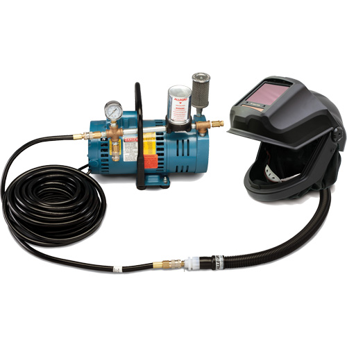 1-Worker DEFENDER Supplied Air Shield & Flip-Front Welding Helmet System Equipex