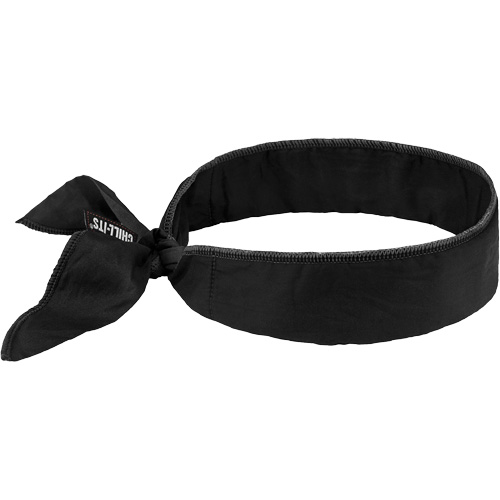 Chill-Its 6702 Cooling Headband with Embedded Polymers & Tie Closure, Black Equipex